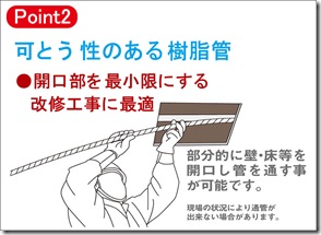 ポイント２　可とう性のある樹脂管